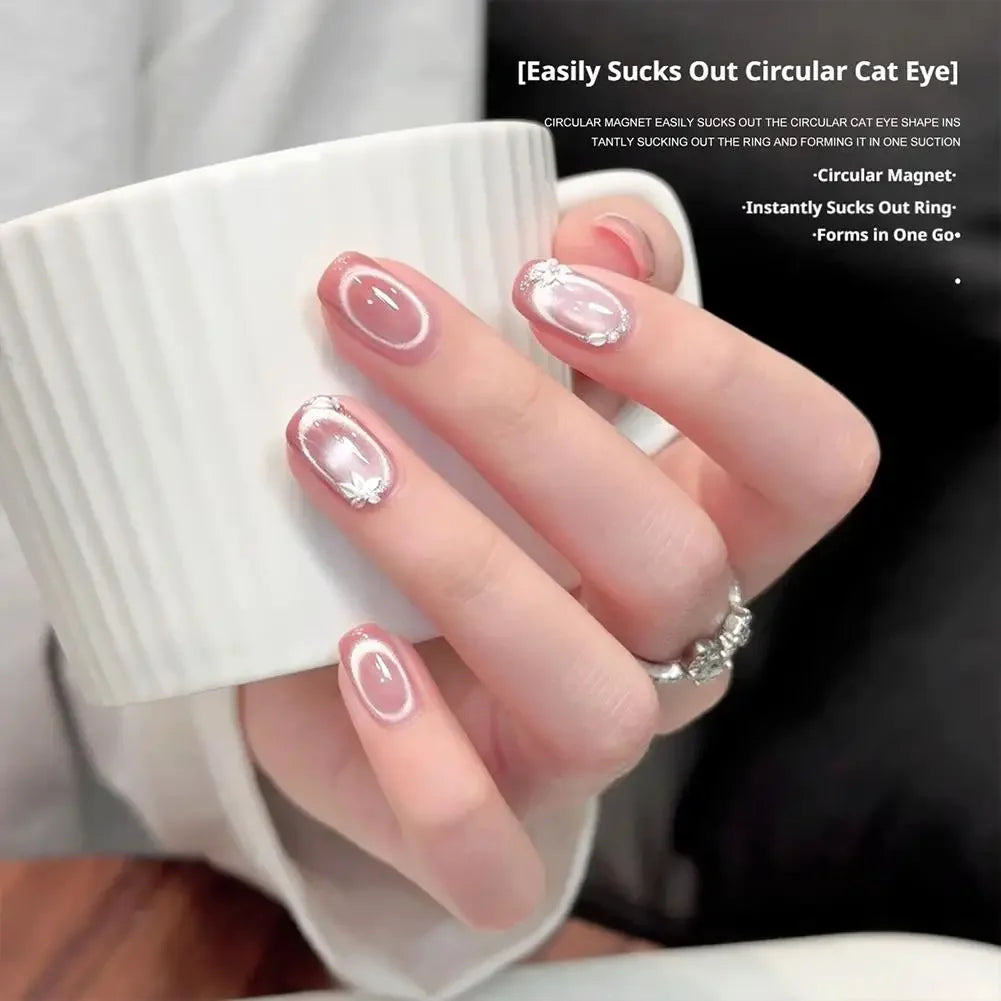 Hollow Black Hole Cat Eye Magnet Ring DIY Cat Eye Nail Art Effect Strong Magnetic Tool for Magnetic Gel Polish Manicure Tools Peaceful Pleasures Health and Wellness