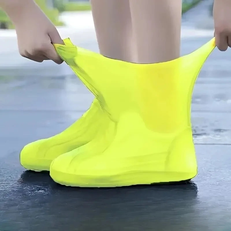 1 Pair Rubber Rain Boot Overshoes For Outdoor Use, Silicone Waterproof Shoe Covers, Rainy Day Shoe Cover, Reusable Non-Slip Rain Peaceful Pleasures Health and Wellness YELLOW Applicable 34-45
