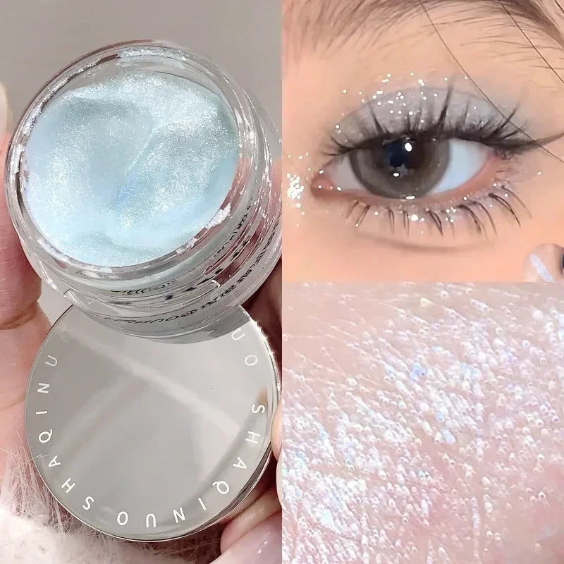 Pearlescent Glitter Eye Shadow Gel Shimmer Highlighter Makeup