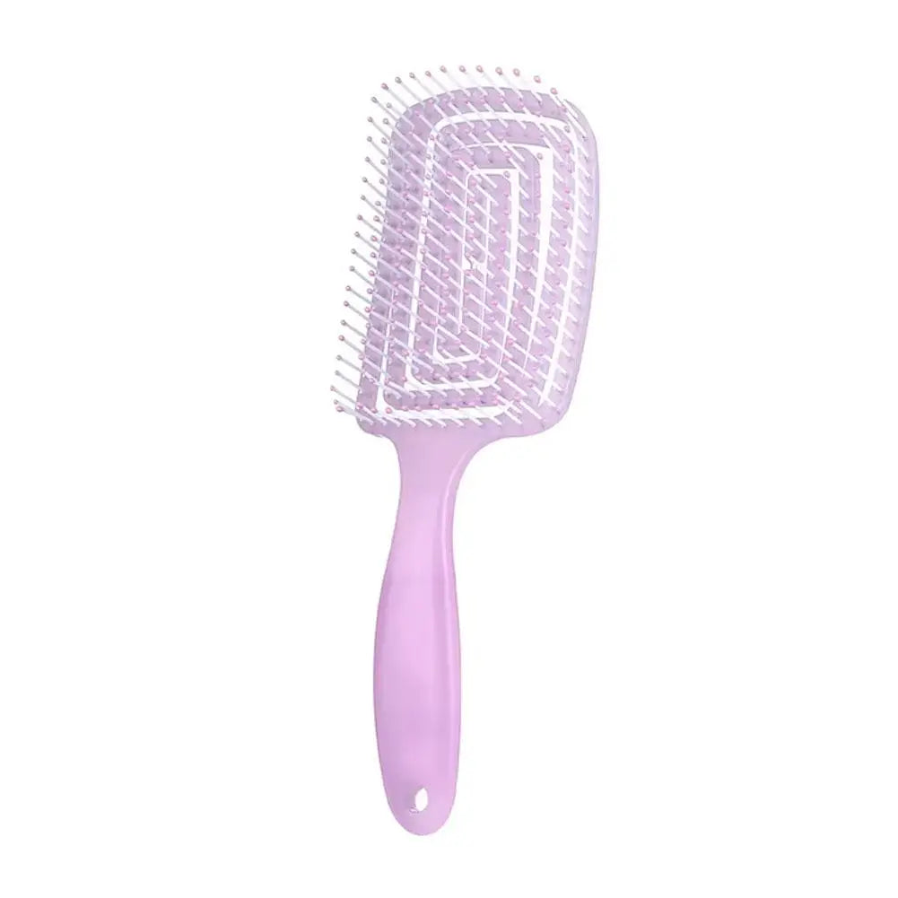 Hollow-Out Curved Detangling Brush for Easy Styling Peaceful Pleasures Health and Wellness E