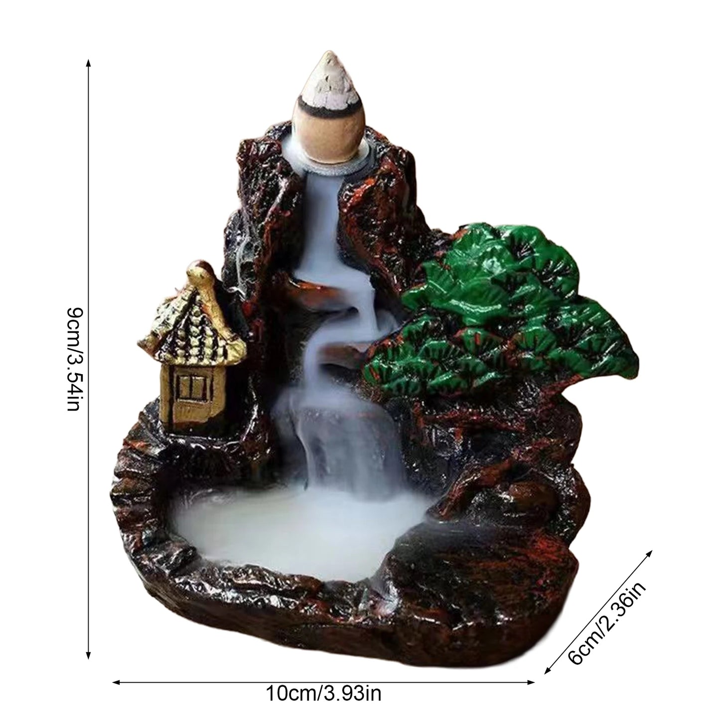 Resin Ceramic Backflow Incense Burners Home Decor Diffuser with Unique Smoke Downward Flow Design for Living Room Bedroom Peaceful Pleasures Health and Wellness D