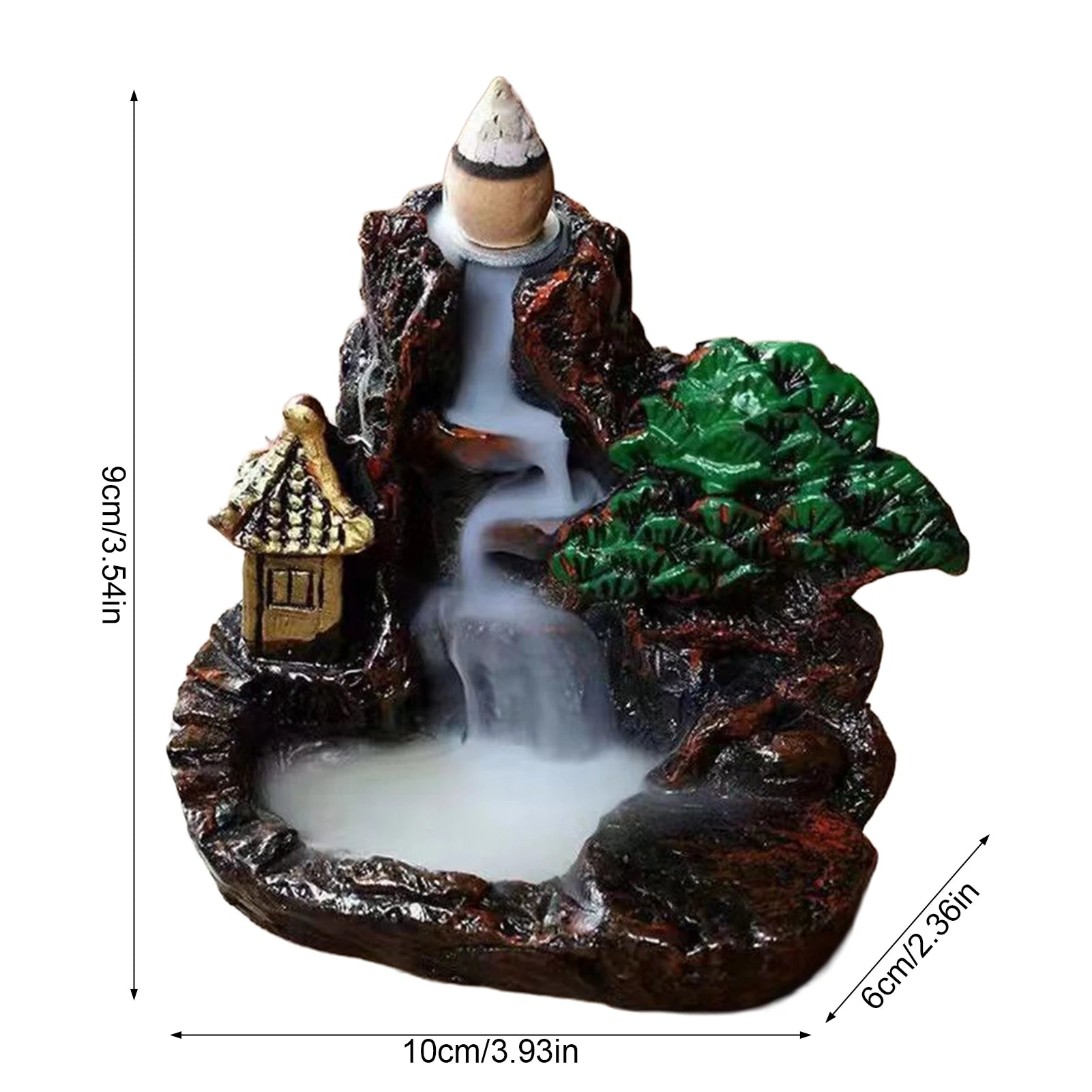 Resin Ceramic Backflow Incense Burners Home Decor Diffuser with Unique Smoke Downward Flow Design for Living Room Bedroom Peaceful Pleasures Health and Wellness D