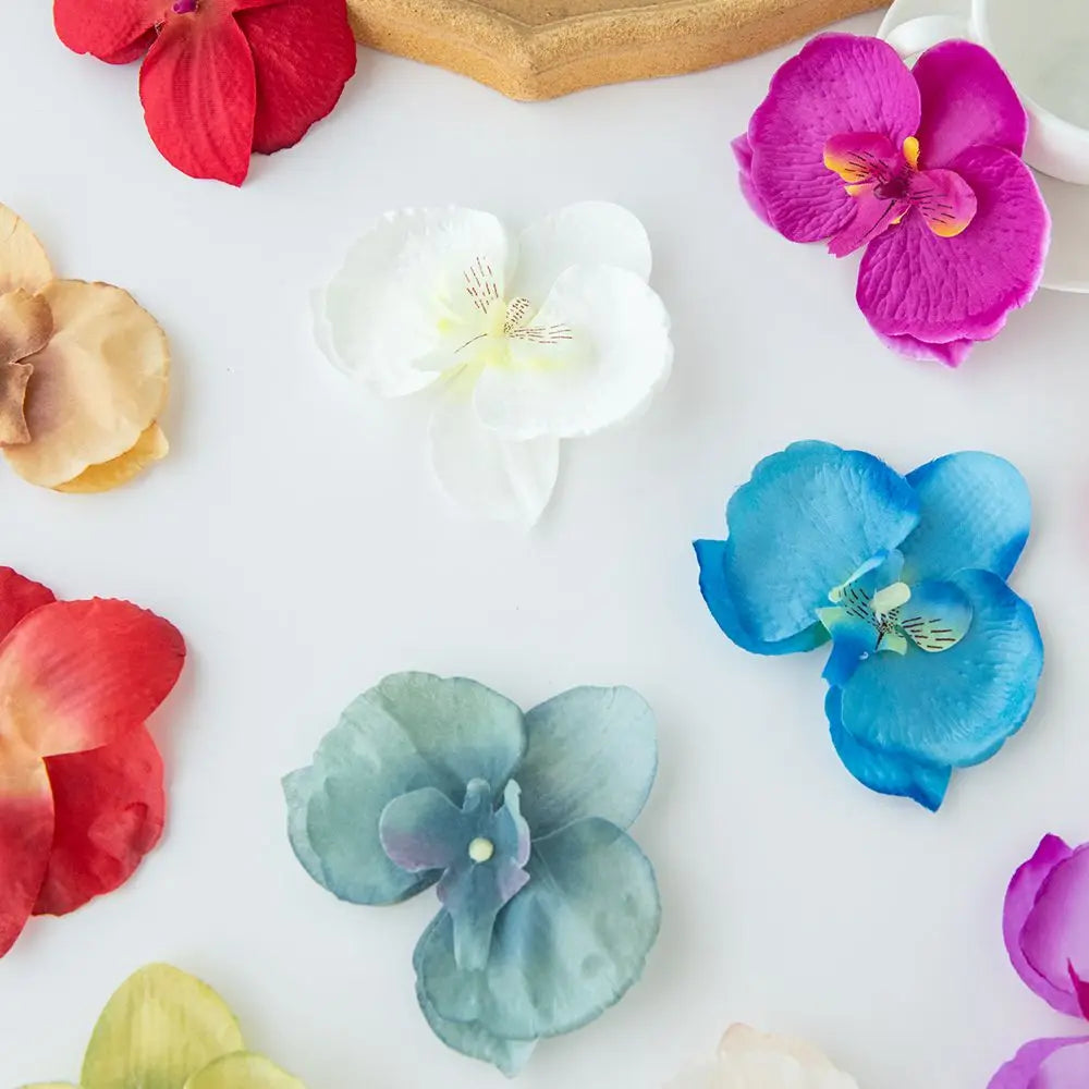 Silk Orchid Artificial Flowers 20/40pcs | Wedding & Home Decor