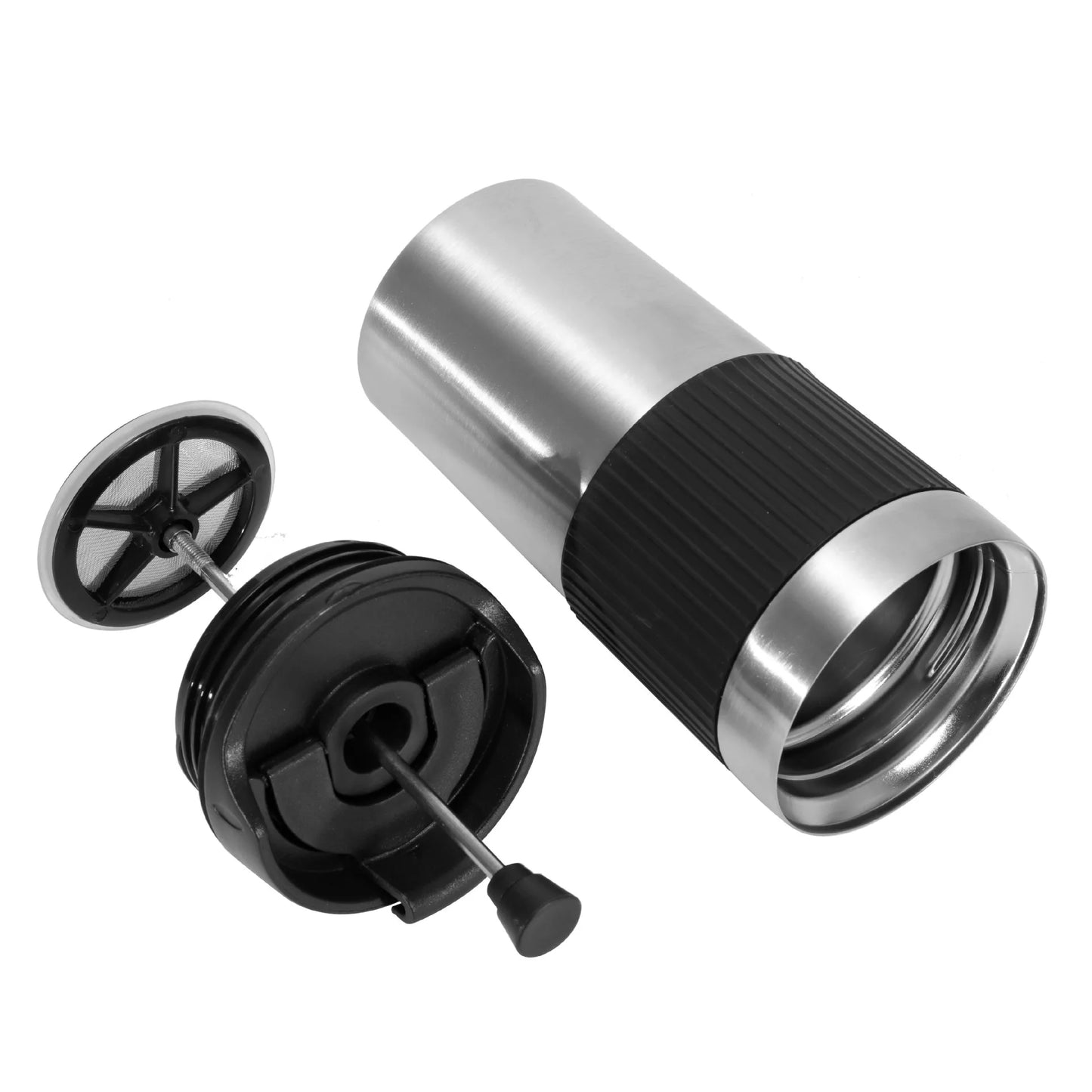 Portable French Press Bottle Stainless Steel Thermos Coffee Maker Cups for Travel Outdoor Aeropress Mug for Cold Brew Cafe Maker Peaceful Pleasures Health and Wellness