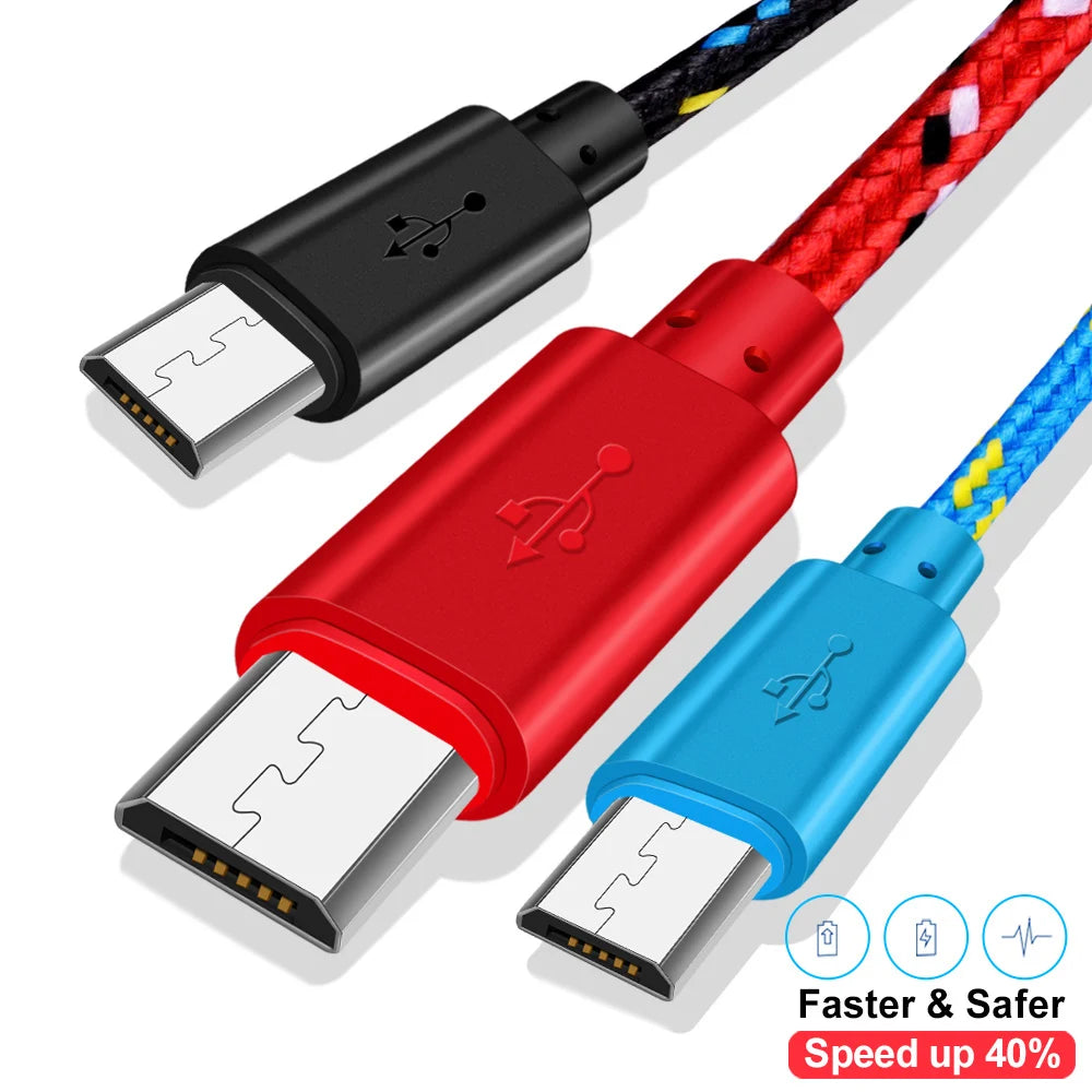 Micro USB Fast Charging Cable 1M/2M/3M | Nylon Braided V8