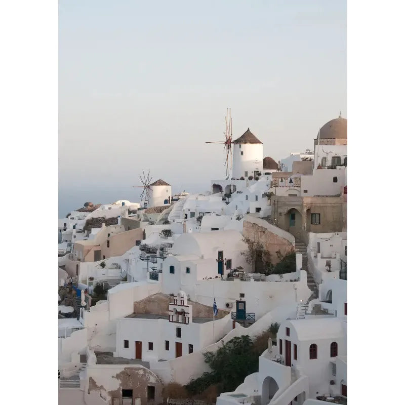 Santorini Greece Canvas Wall Art | Aesthetic Travel Poster