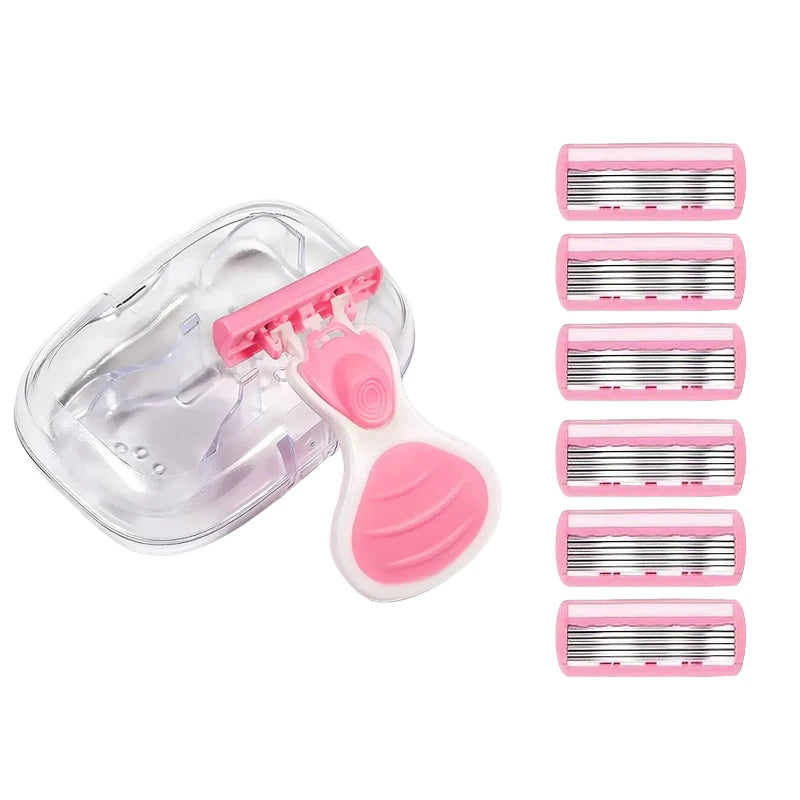 6-Blade Portable Women's Razor – Face, Leg & Bikini Shaver