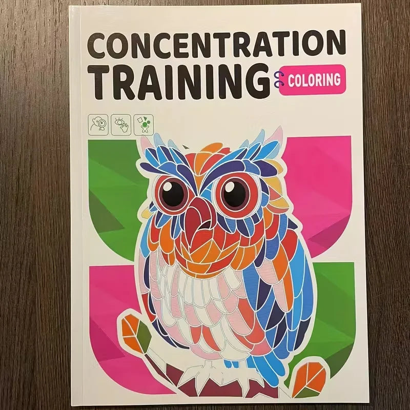 Concentration Training Coloring Book Kids Pattern Pages Stress Relief