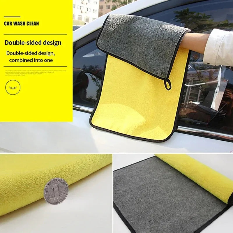 Microfiber Car Wash Towels | Double-Sided Coral Velvet 1/3/5 Pack