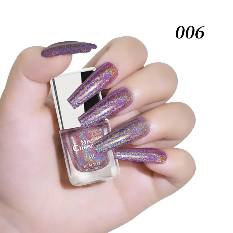 Holographic Nail Polish 7ml – Multichrome Rainbow Glitter Lacquer
