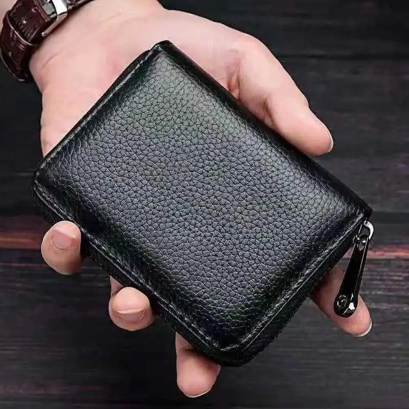 PU Leather Zipper Card Wallet – Multi-Slot Coin Purse Unisex