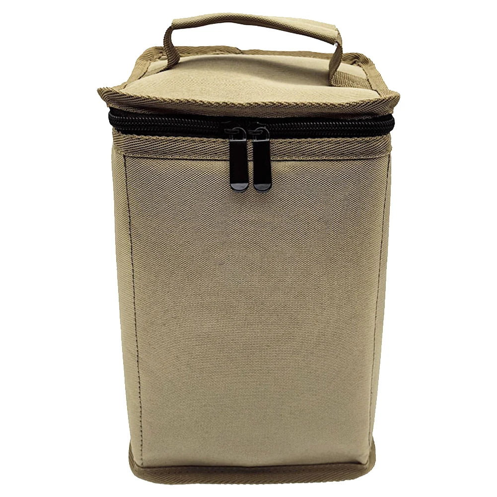 600D Oxford Fabric Handbag with Handle and Zipper Butane Fuel Tank Cover Easy To Carry for Traveling Camping Picnic Outdoors Use Peaceful Pleasures Health and Wellness Khaki Small