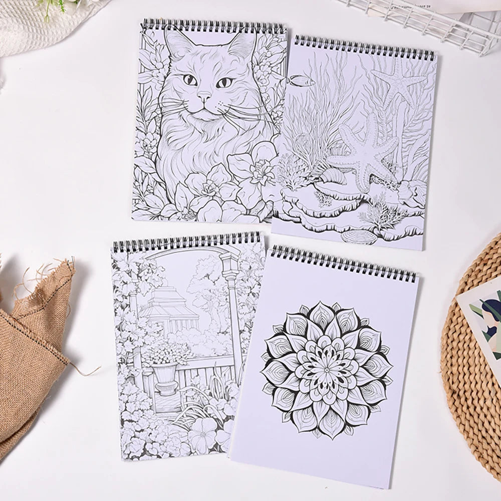 Unstress DIY Creative Coloring Notebook Puzzle Drawing Adult Relaxing