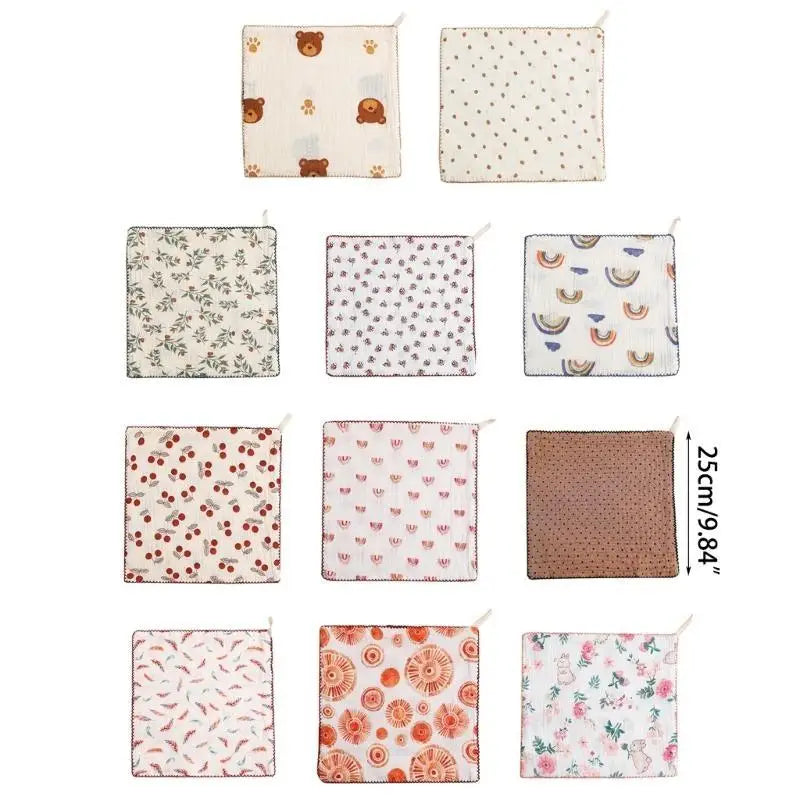 Baby Muslin Cotton Washcloth – Soft Newborn Wipe & Bib