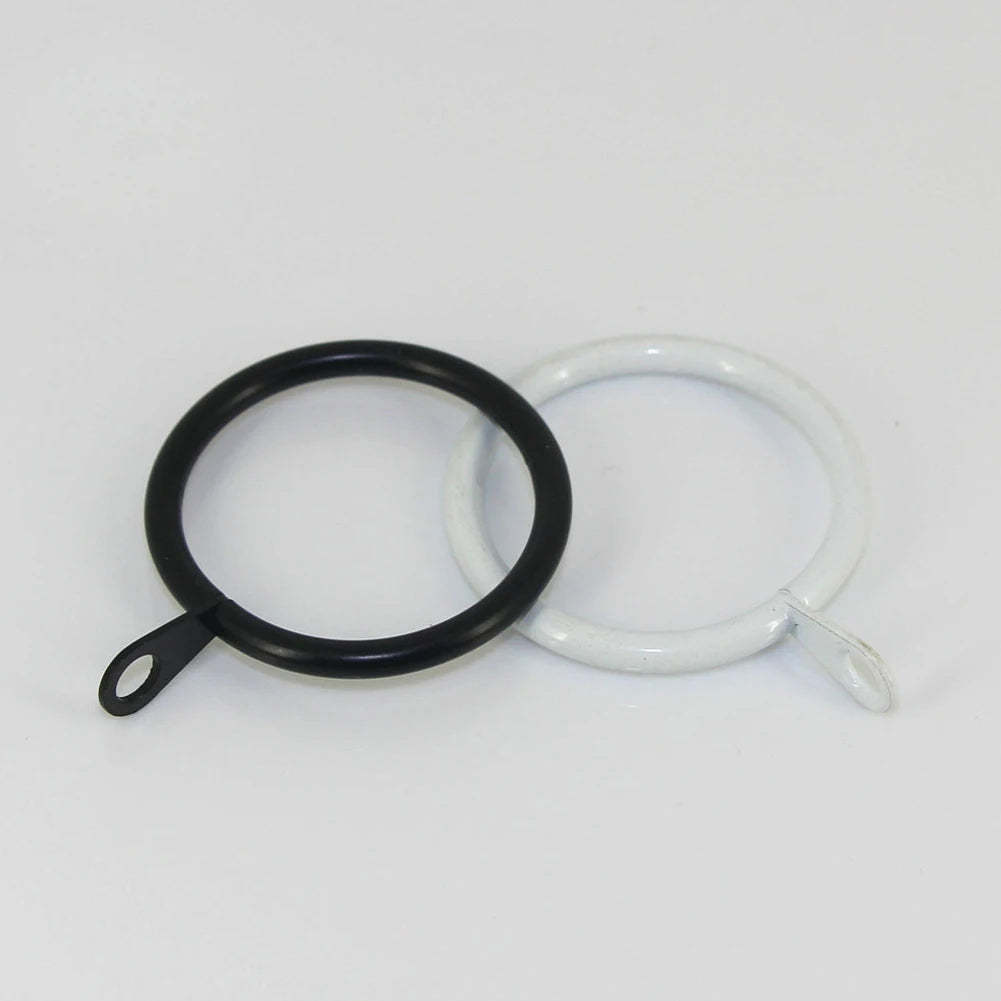 12 Curtain Rings Metal Black Silver White Iron Hanging Hooks Curtains