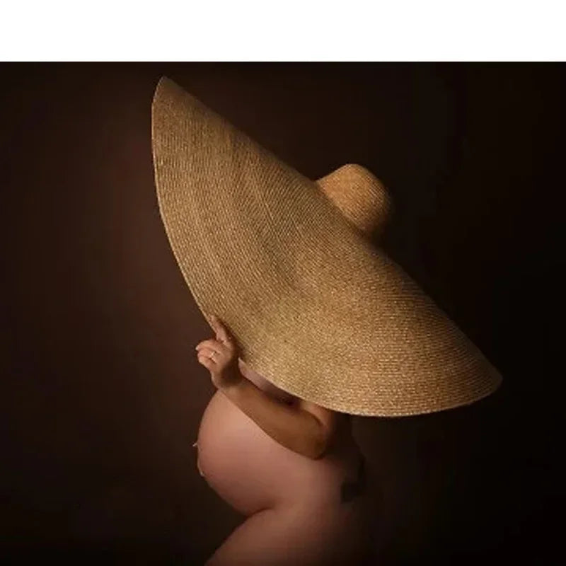 Oversized Floppy Straw Sun Hat, Giant Panama Straw Hat for Maternity Photoshoots, Oversized Wide Brim Straw Hat Peaceful Pleasures Health and Wellness