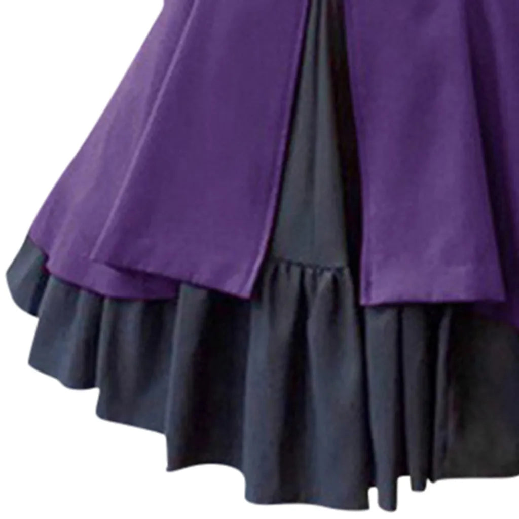 Medieval Gothic Lolita Dress – Vintage Ruffle Lace-Up Cosplay Gown