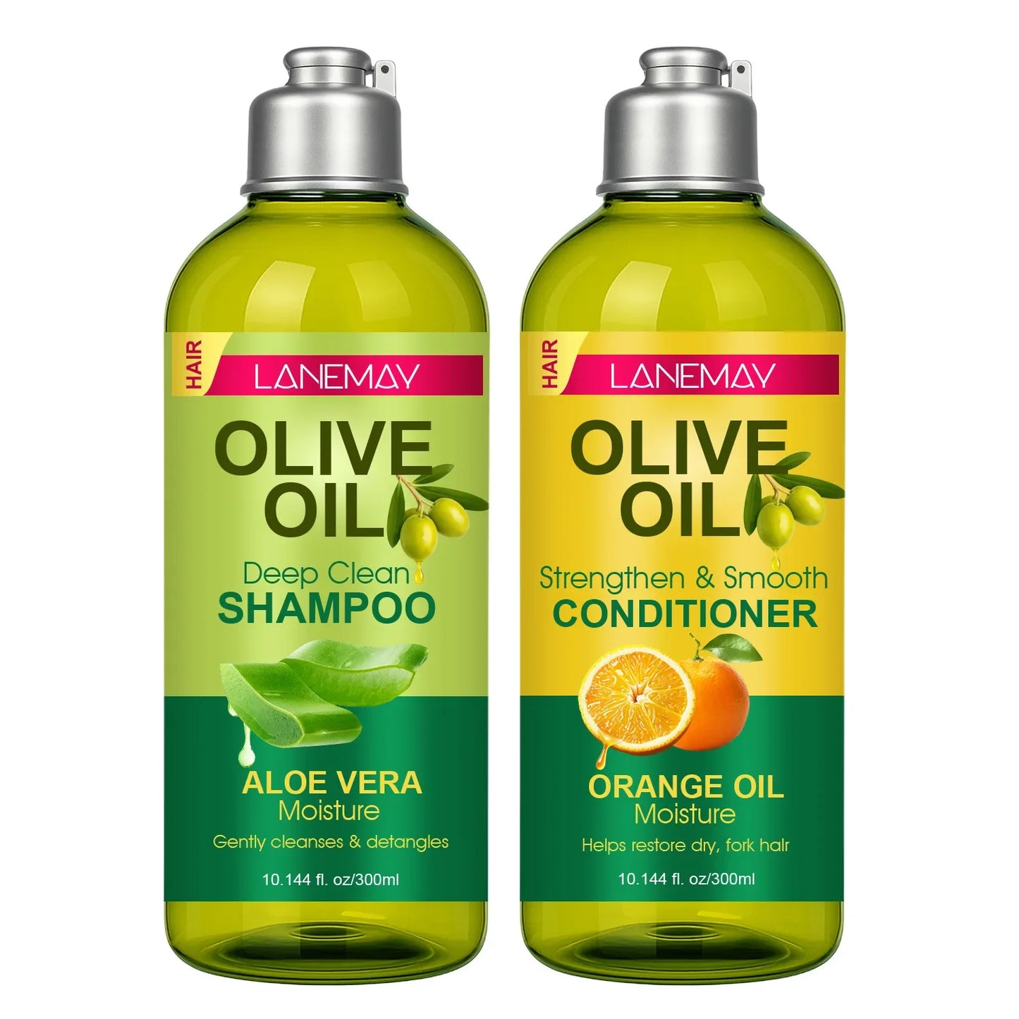 Olive Oil Shampoo & Conditioner Set | Aloe Vera & Orange Oil