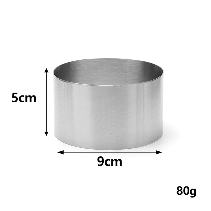 Kitchen Food Ring, Seamless Stainless Steel Cake Cutter For Baking, (Diameter6/7/8/9cm) Peaceful Pleasures Health and Wellness 9cm