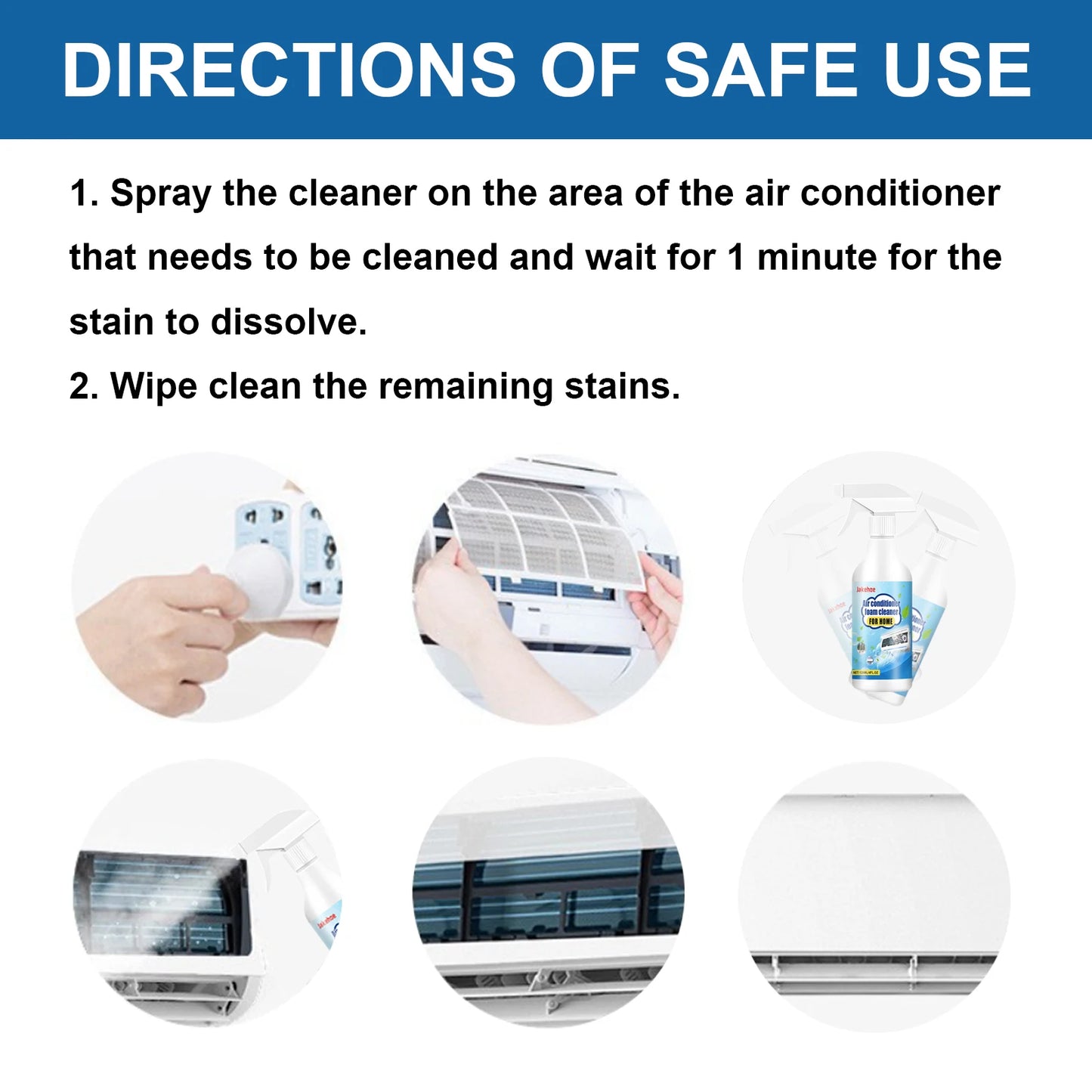 Jakehoe AC Foam Cleaner Spray – Deep Clean & Odor Removal AC Foam Cleaner Peaceful Pleasures Health and Wellness