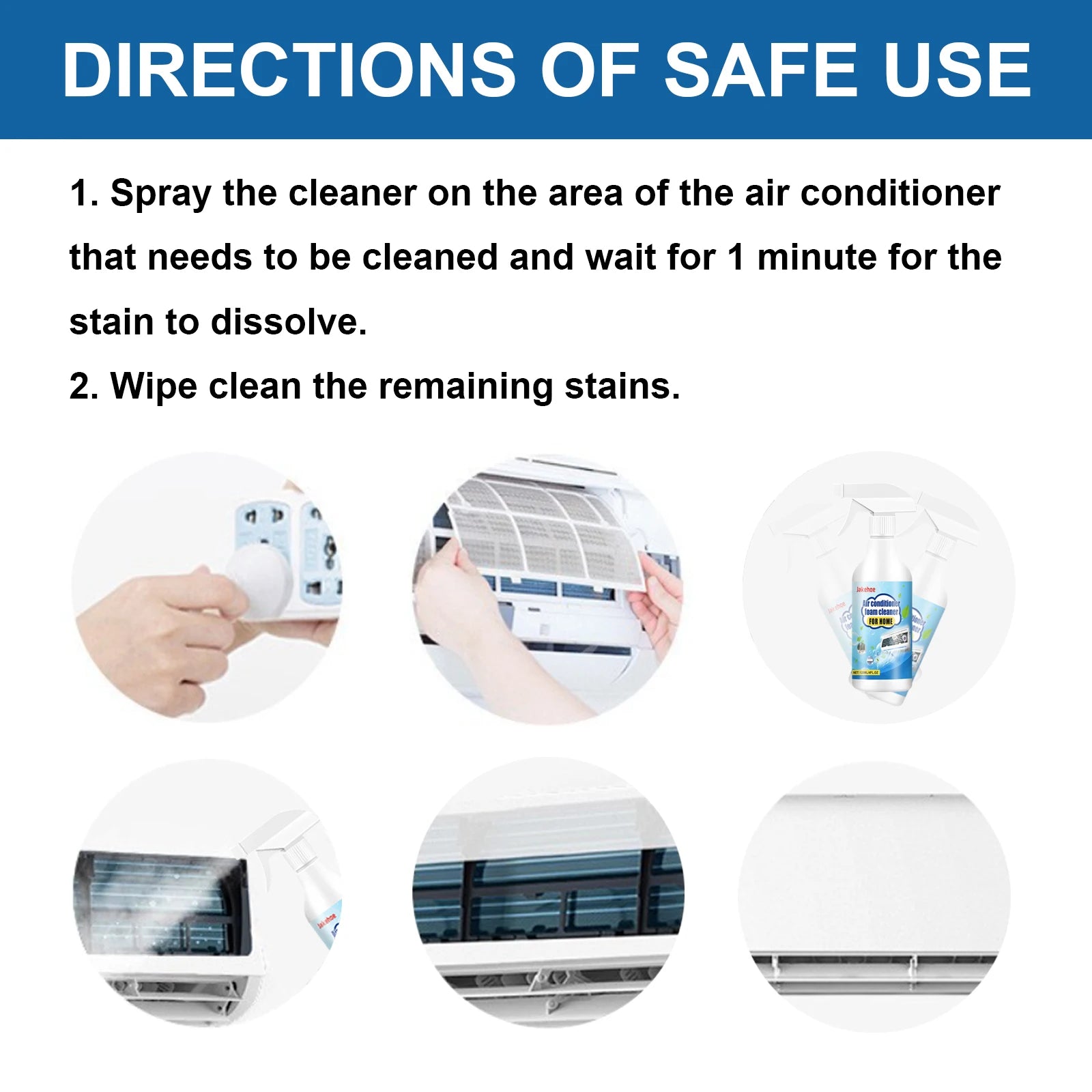 Jakehoe AC Foam Cleaner Spray – Deep Clean & Odor Removal AC Foam Cleaner Peaceful Pleasures Health and Wellness