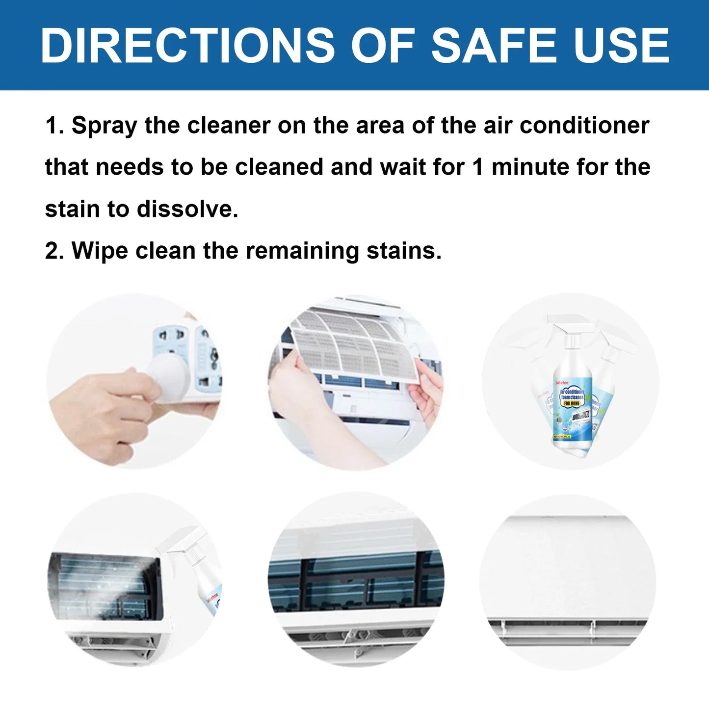 Jakehoe AC Foam Cleaner Spray – Deep Cleans Coils & Odors