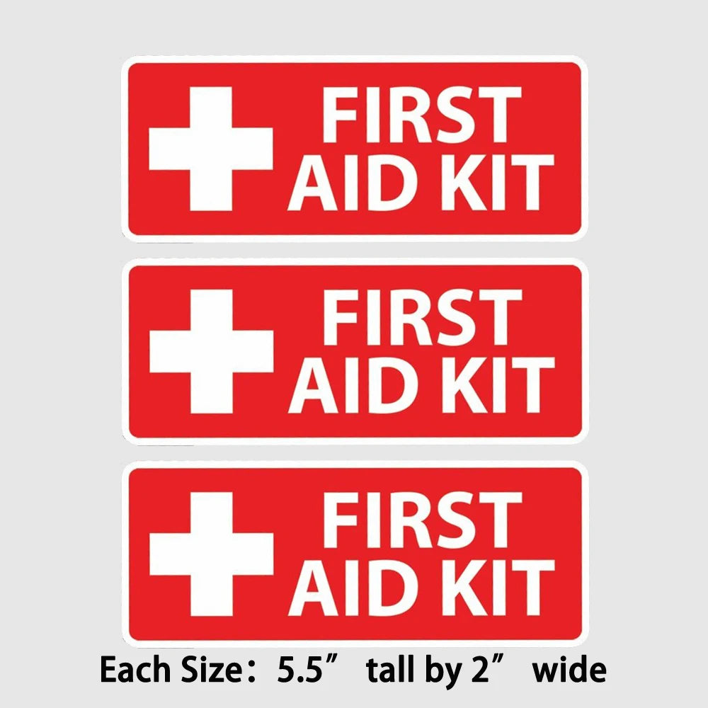 First Aid Kit Sticker Decals 5.5" OSHA Safety Labels 3-Pack