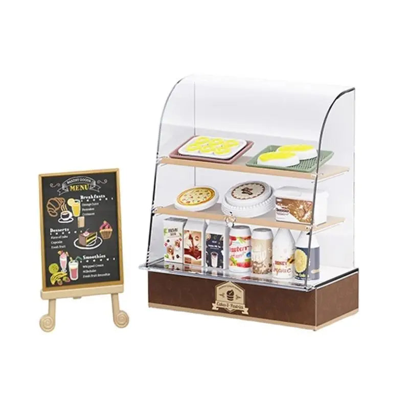 Miniature Bakery Cabinet & Cake Display Set – 1:12 Dollhouse