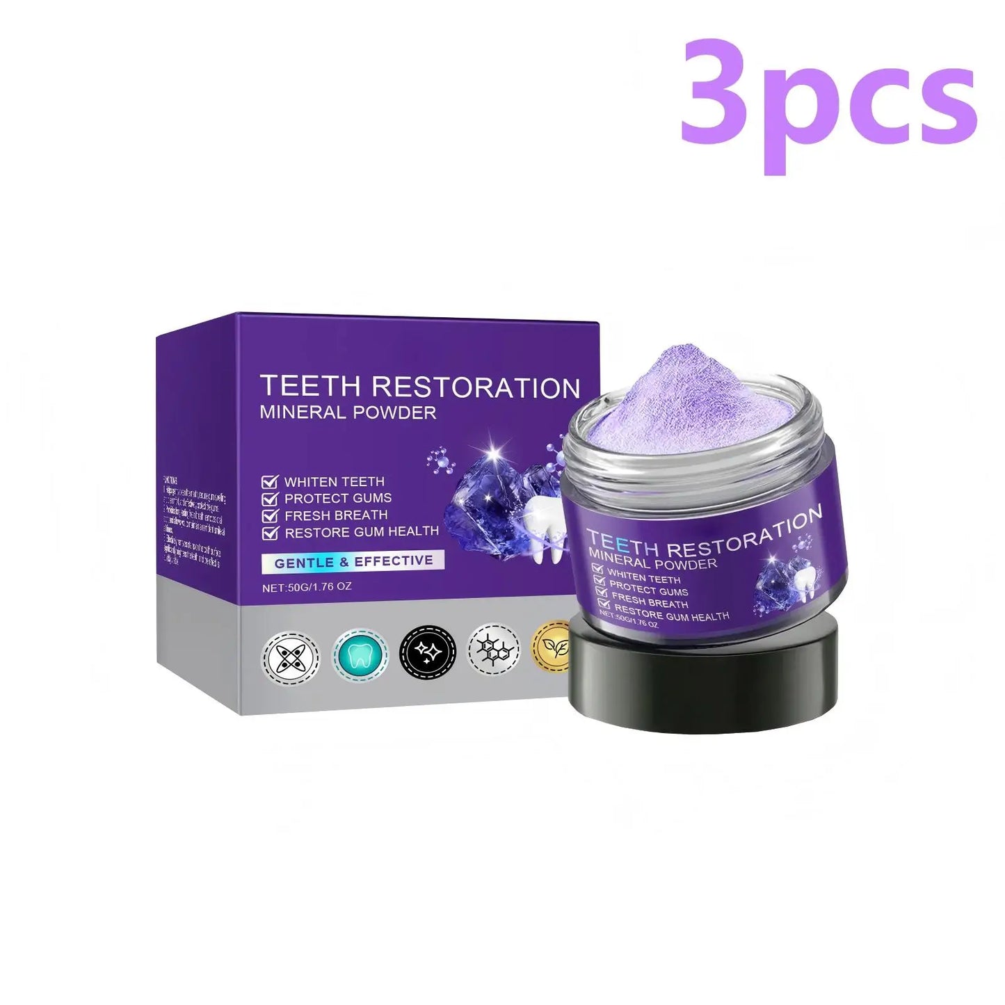 Purple Teeth Whitening Powder | Fresh Breath & Brighter Smile