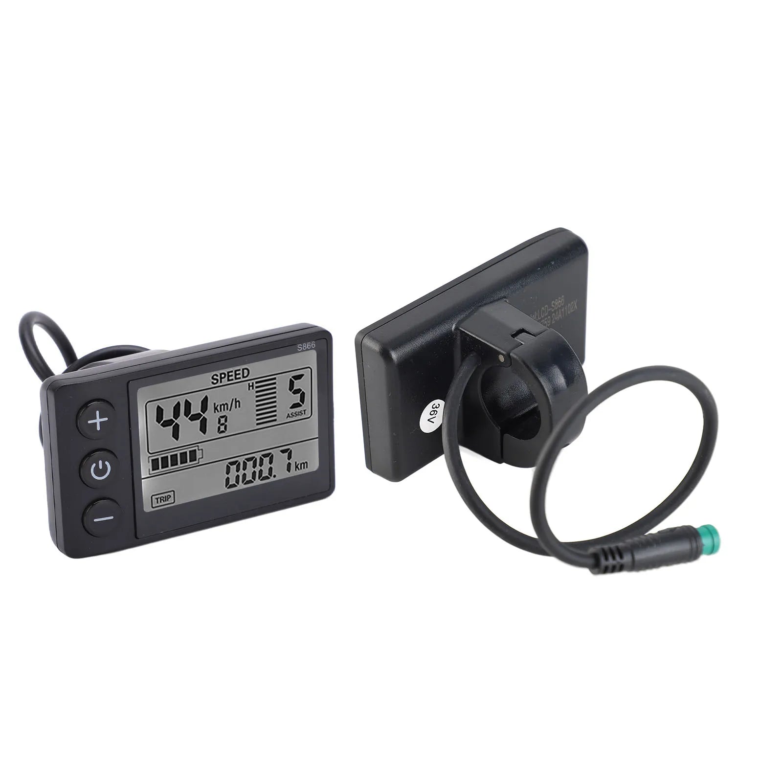 Electric Bike LCD Display Meter Lightweight Electric Bike LCD Display Large Screen ABS 24V 36V 48V for 22.2mm/0.9in Handlebar Peaceful Pleasures Health and Wellness