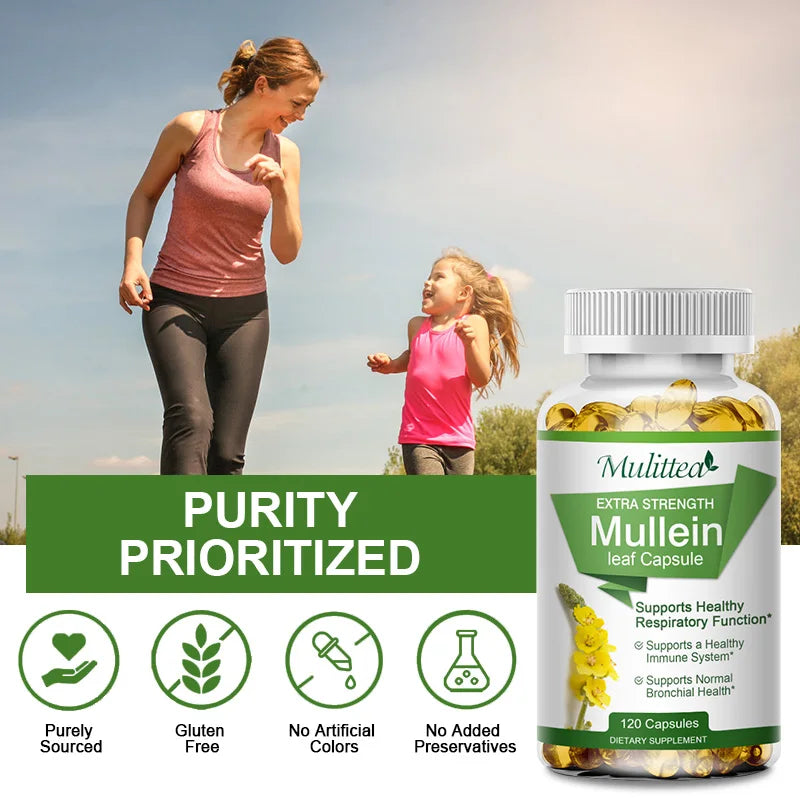 Mullein Leaf Capsules – Lung Cleanse & Respiratory Support | 120 Count Peaceful Pleasures Health and Wellness