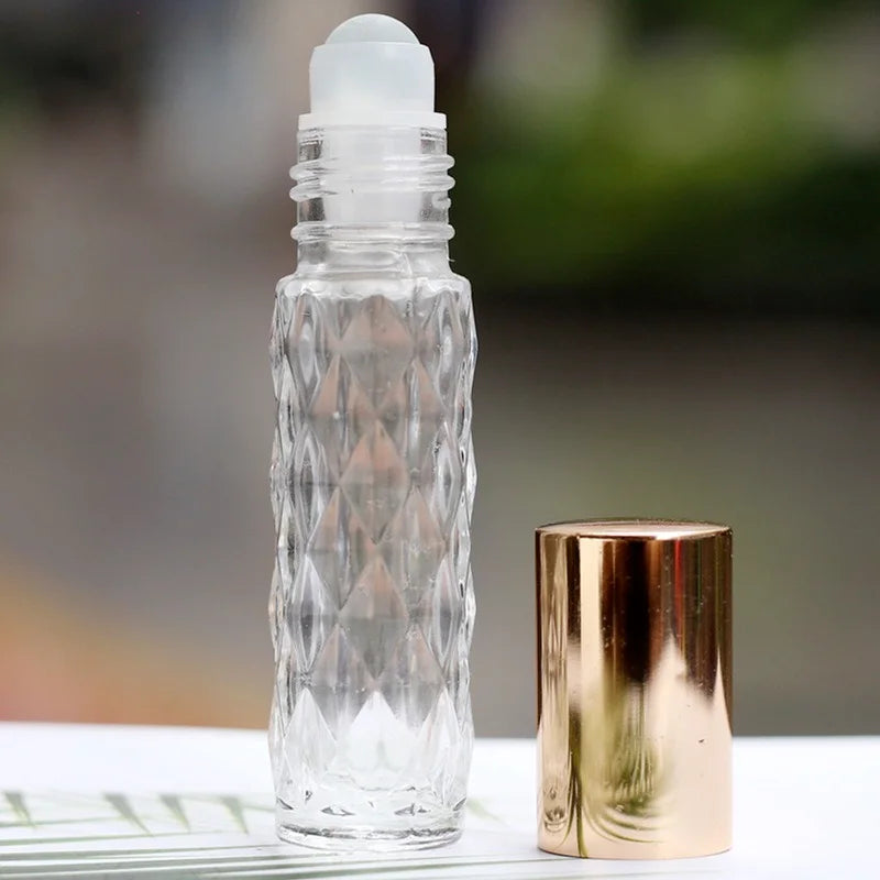 1pcs Essential Oil Bottles Glass Roller Bottles With Roller Balls Perfume Bottles Roll On Bottles Vials Travel Clear Bottle Peaceful Pleasures Health and Wellness