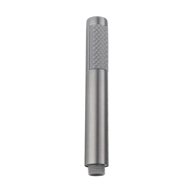 Stainless Steel Cylindrical Handheld Booster Shower Head Hotel Home Bathroom Universal Shower Head Set Peaceful Pleasures Health and Wellness A3