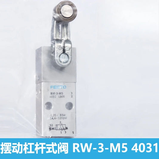 Festo RW-3-M5 Swing Lever Valve Replacement Part No. 4031 Pneumatic Valve Part Peaceful Pleasures Health and Wellness RW-3-M5 4031