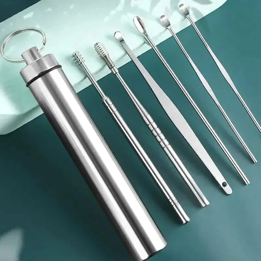 6-Piece Stainless Steel Ear Wax Remover & Earpick Kit