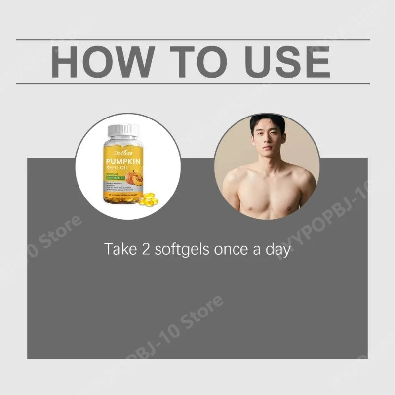 Pumpkin Seed Oil Softgels 2000mg – 60 Count | Plant-Based