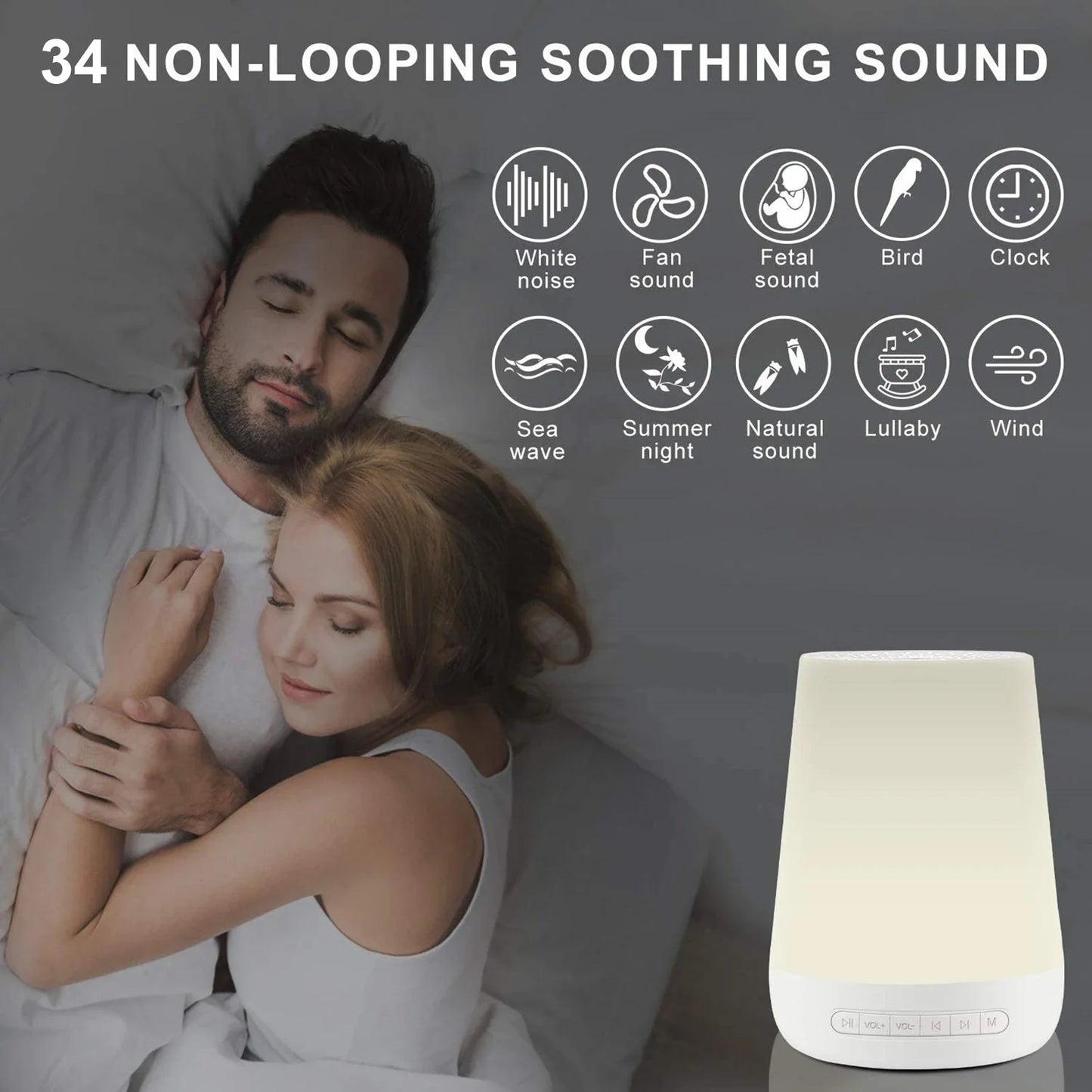 Colorful Night Lights 34 Soothing Sounds Supports APP Remote Control