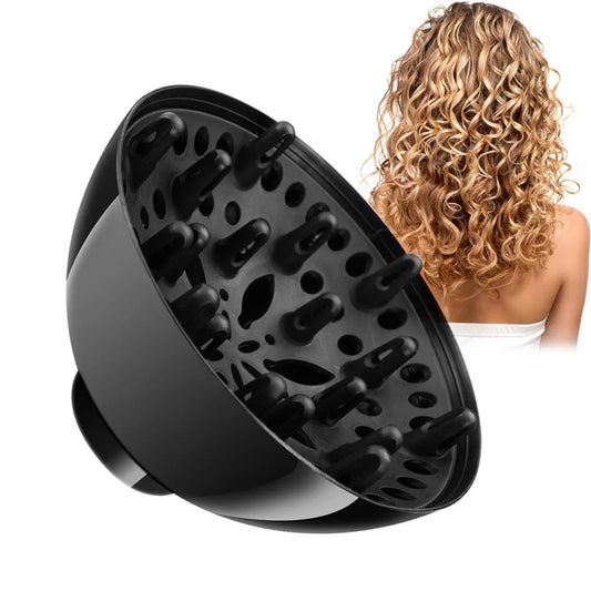 Universal Barbershop Special Curling Dryer Large Head Professional Hair Diffuser Adaptable for Blow Dryers for Curly Hair Peaceful Pleasures Health and Wellness Black