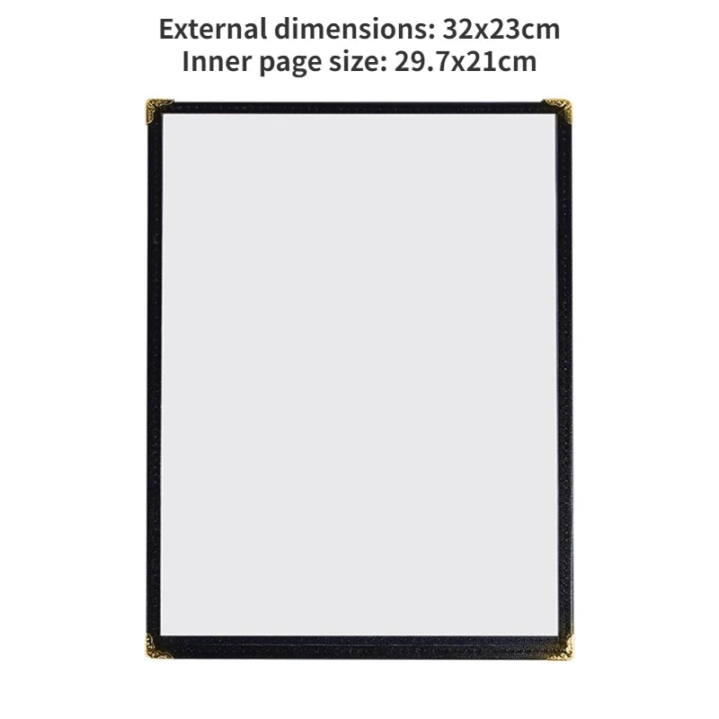A4 PVC Transparent Menu Cover | Restaurant Menu Holder