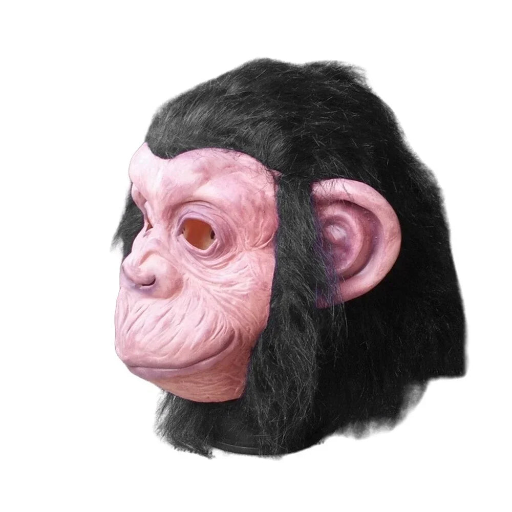 Deluxe Chimp Latex Full Head Mask | Halloween Monkey Cosplay