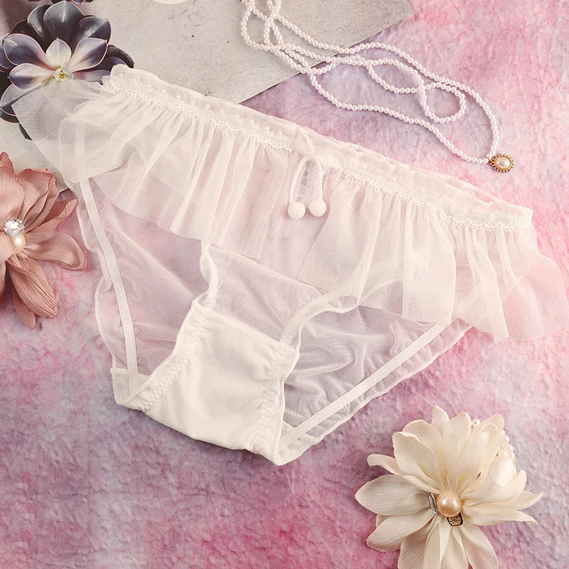 Fairy Floral Mesh Panties Women – Cotton Crotch Briefs