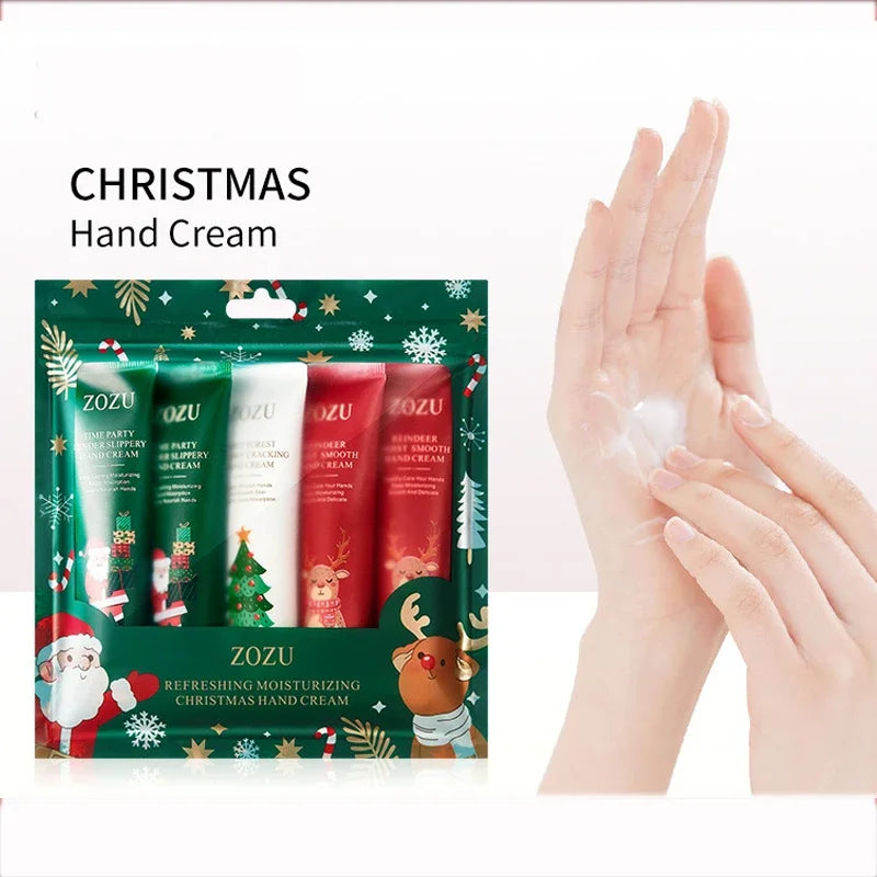 5Pcs Set Fragrance Hand Cream Smooth Refreshing Long-lasting Hydration Moisturizing Hand Care Christmas Gift Peaceful Pleasures Health and Wellness