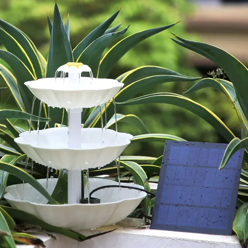 3-Tier Solar Bird Bath Fountain with 2.5W Pump | Garden Decor