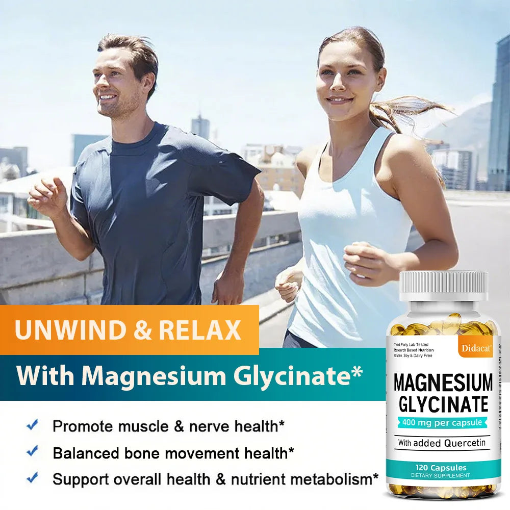 Magnesium Glycinate 400mg with Quercetin | Sleep & Heart Health