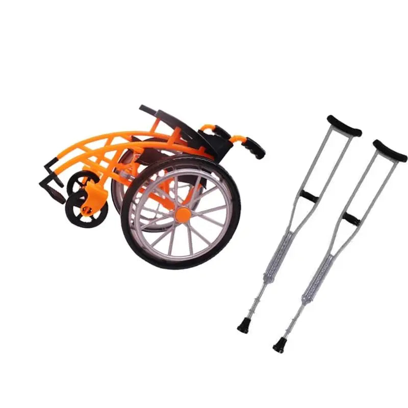 Foldable Wheelchair & Crutches Pretend Play Set – 3 Pcs