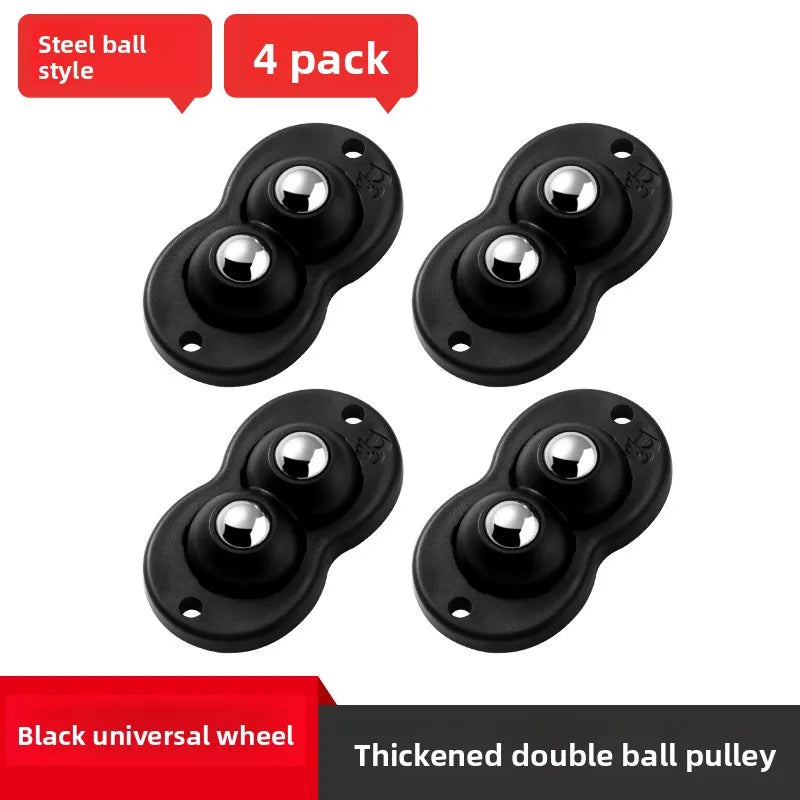 Self-Adhesive 360° Swivel Caster Wheels – Stainless Steel