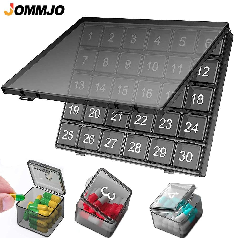 1Pcs Monthly Pill Organizer, 30 Day Pill Box, 4 Weeks One Month Pill Cases, Large Compartments Medicine Organizer for Vitamins Peaceful Pleasures Health and Wellness
