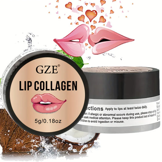 GZE Lip Sleeping Mask – Collagen, Coconut & Castor Oil 5g Overnight Lip Mask Peaceful Pleasures Health and Wellness