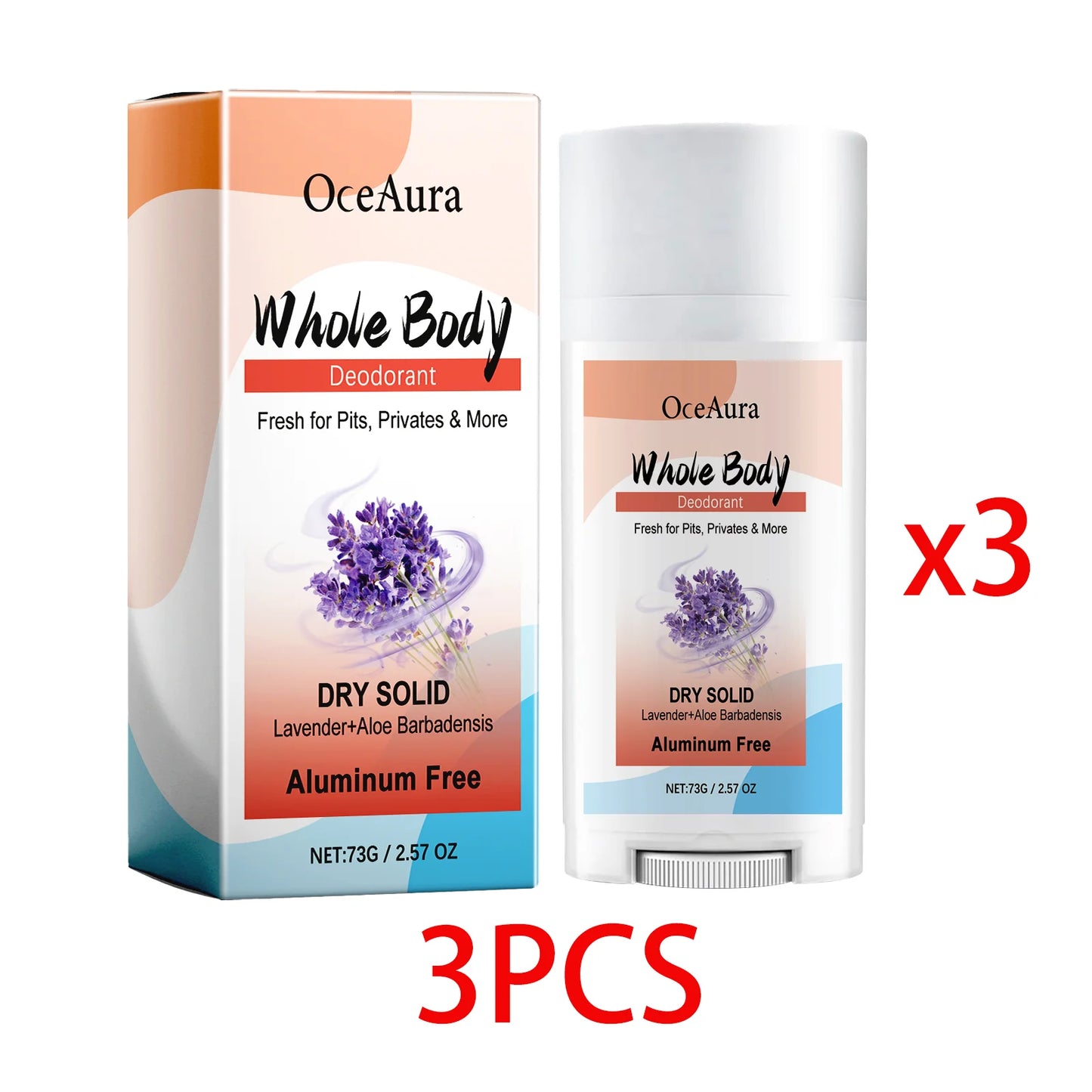 OceAura Lavender Natural Deodorant Stick – Aluminum Free Unisex