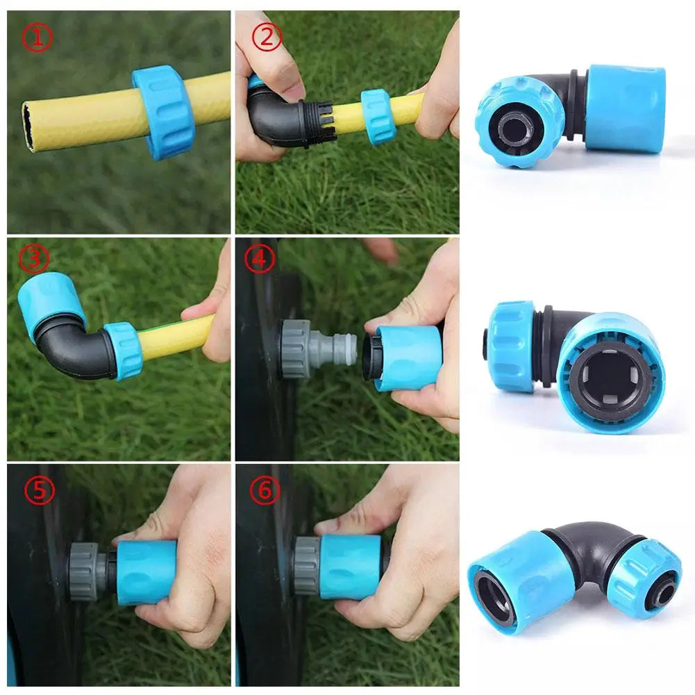 1/2" (12.5mm) ABS Garden Water Connector Soft Water Pipe Elbow Faucet Joint Garden Irrigation Hose Rapid Connection Adapter Tool Peaceful Pleasures Health and Wellness